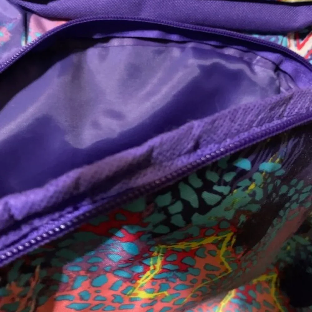 Purple Grafitti Peace Backpack Organizational Bookbag - Picture 4 of 6